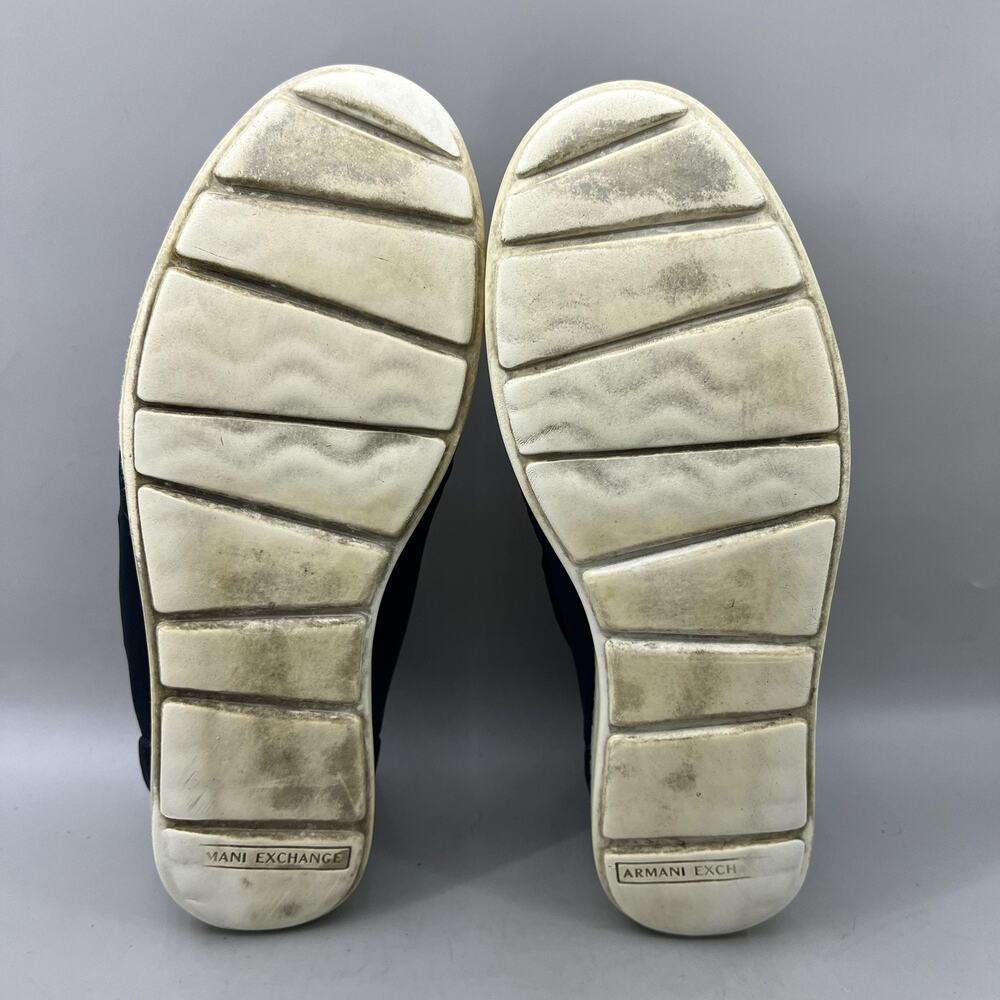 Armani Exchange Action Zip Up Sneakers Men Size 11 Blue Elastic Comfort Shoes - Picture 7 of 10